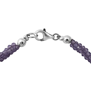 Amethyst Beaded 3 Layer Twisted Bracelet in Sterling Silver (7.25 In) 30.00 ctw