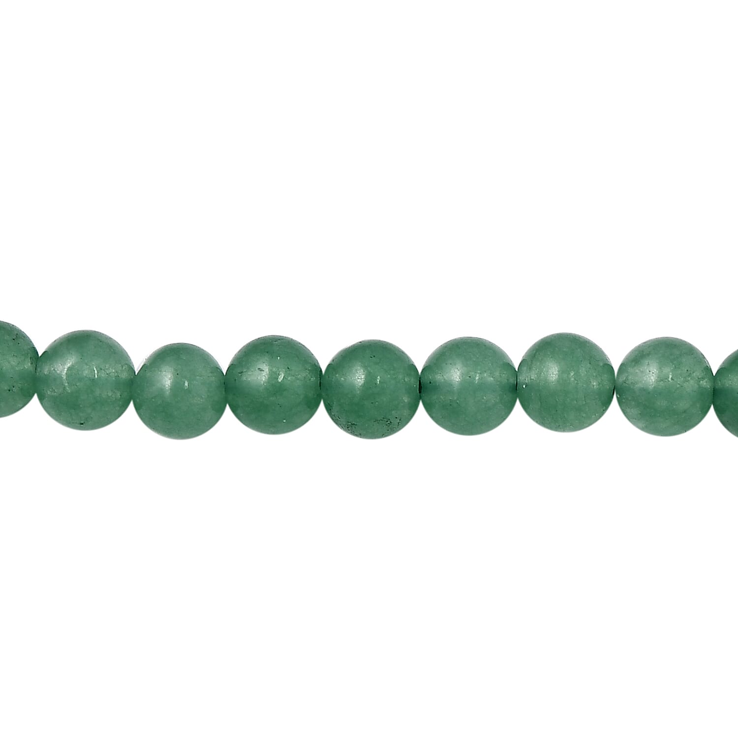 Green Aventurine Beaded Necklace 20 Inches in Sterling Silver 90.00 ctw