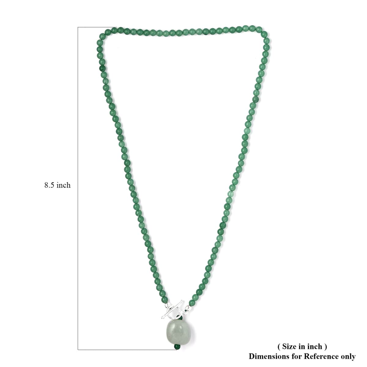 Green Aventurine Beaded Necklace 20 Inches in Sterling Silver 90.00 ctw image number 5