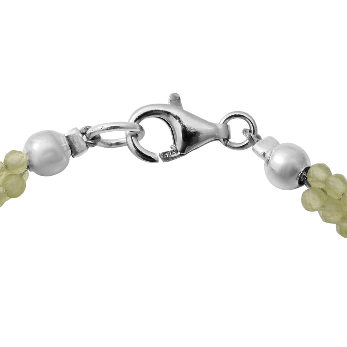 Peridot Beaded 3 Layer Twisted Bracelet in Sterling Silver (7.25 In) 30.00 ctw image number 2