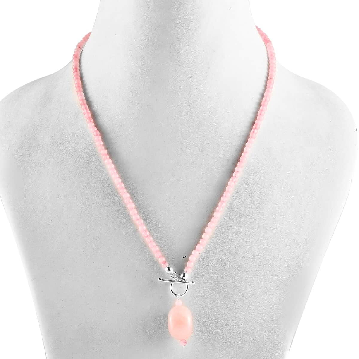 Galilea Rose Quartz Beaded Necklace 20 Inches in Sterling Silver 60.85 ctw image number 2