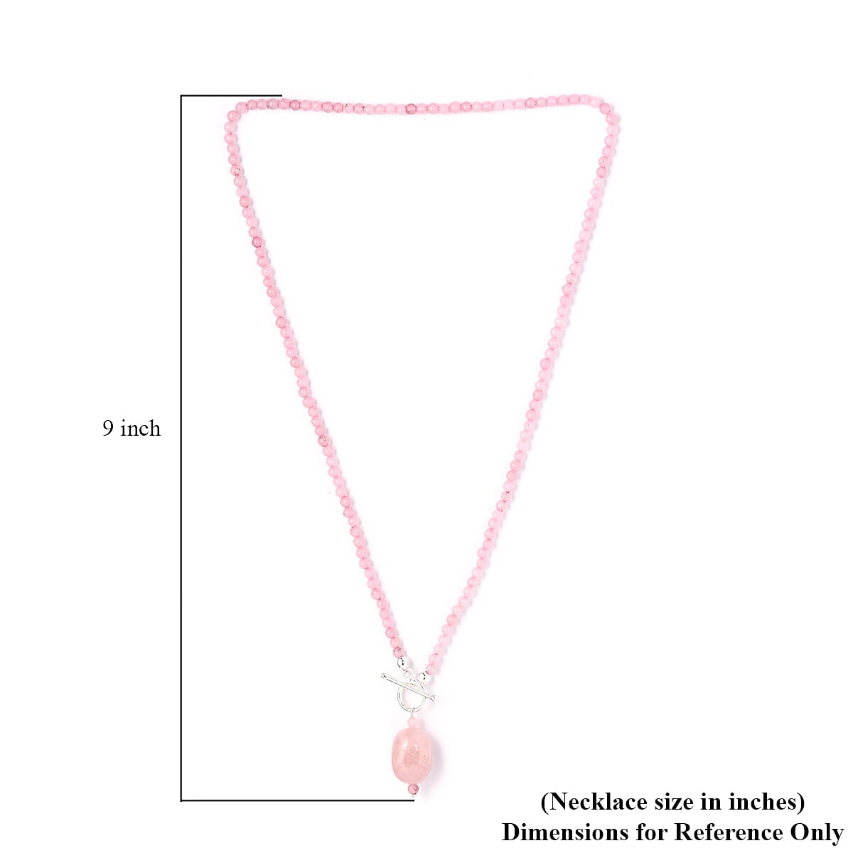 Galilea Rose Quartz Beaded Necklace 20 Inches in Sterling Silver 60.85 ctw