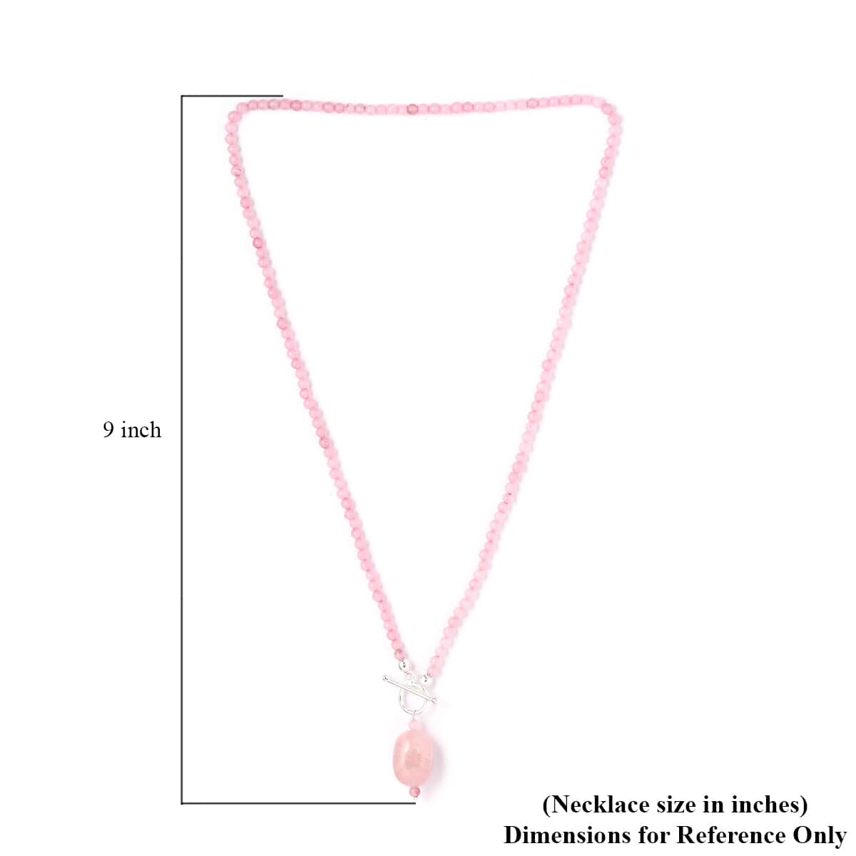 Galilea Rose Quartz Beaded Necklace 20 Inches in Sterling Silver 60.85 ctw image number 5
