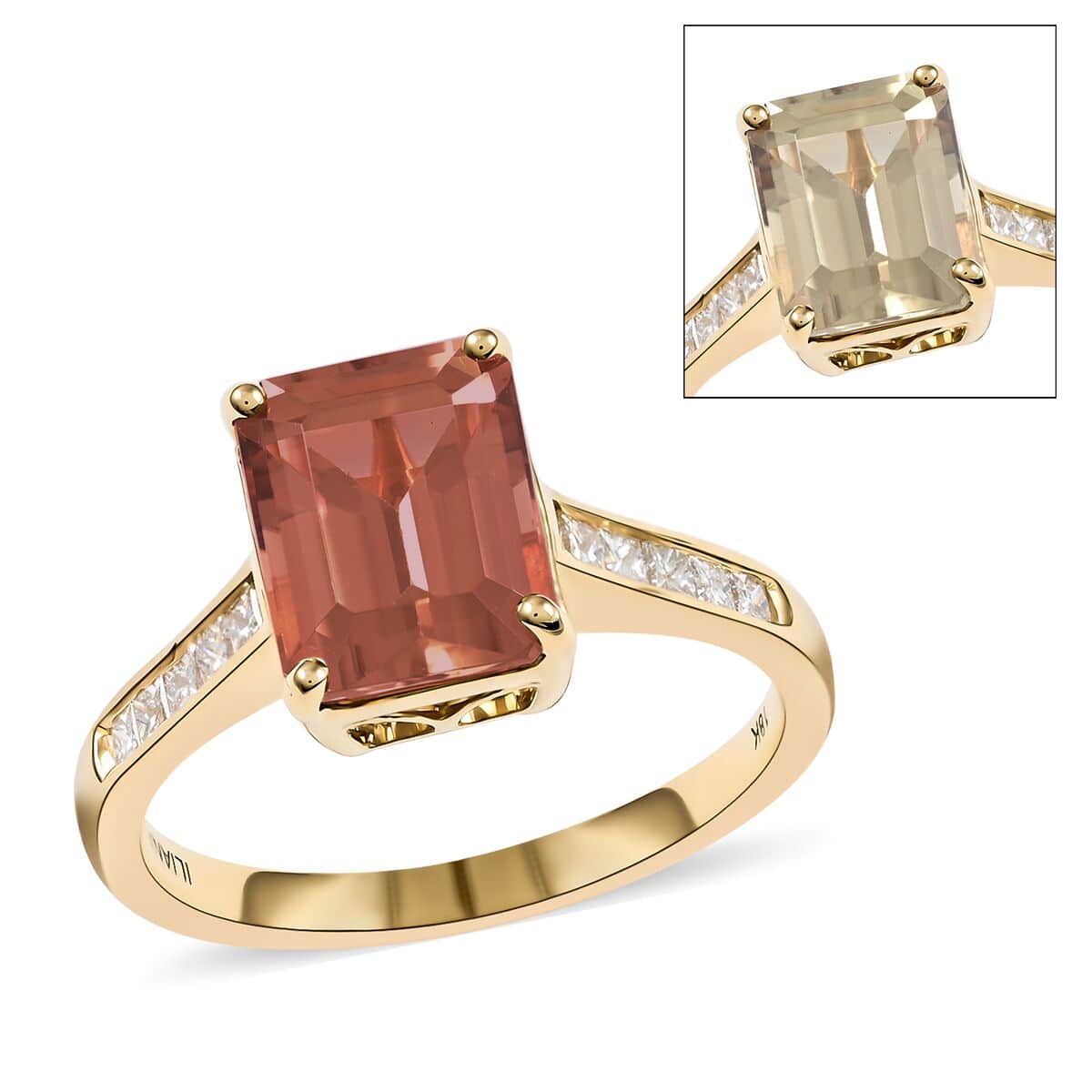 Certified & Appraised ILIANA 18K Yellow Gold AAA Turkizite and G-H SI Diamond Ring 3.60 Grams 3.25 ctw image number 0