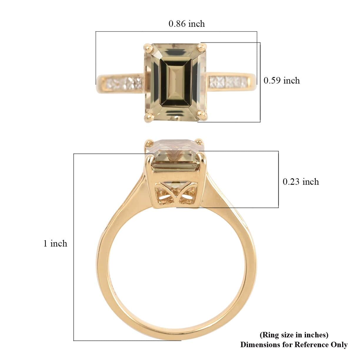 Certified and Appraised Iliana 18K Yellow Gold AAA Turkizite and G-H SI Diamond Ring (Size 6.0) 3.25 ctw image number 5