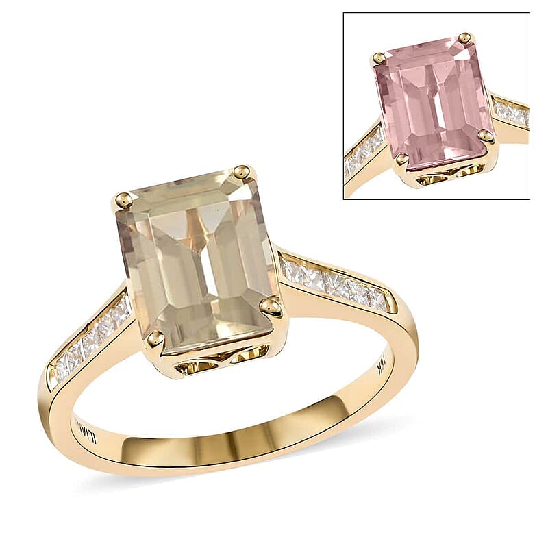 Certified and Appraised Iliana AAA Turkizite and G-H SI Diamond 3.25 ctw Ring in 18K Yellow Gold (Size 7.0)