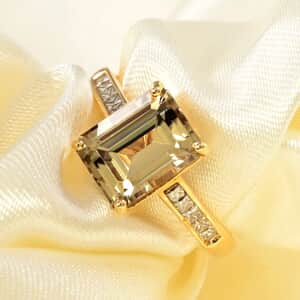 Certified and Appraised Iliana 18K Yellow Gold AAA Turkizite and G-H SI Diamond Ring (Size 10.0) 3.25 ctw