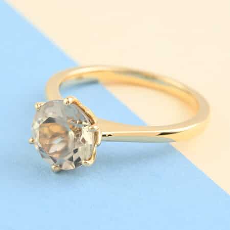 Certified & Appraised Iliana 18K Yellow Gold AAA Turkizite Solitaire Ring (Size 6.0) 3.40 Grams 2.25 ctw image number 1
