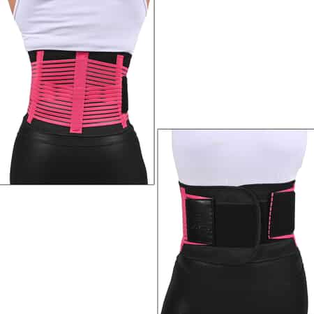 Letsfit Black Waist Trainer Lumber Support Belt with Measuring Tape - M image number 5