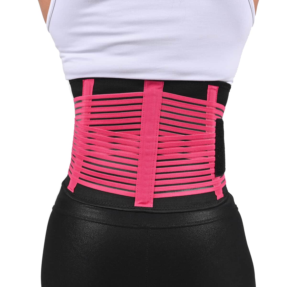 Letsfit Pink Waist Trainer Lumber Support Belt with Measuring Tape - M image number 2