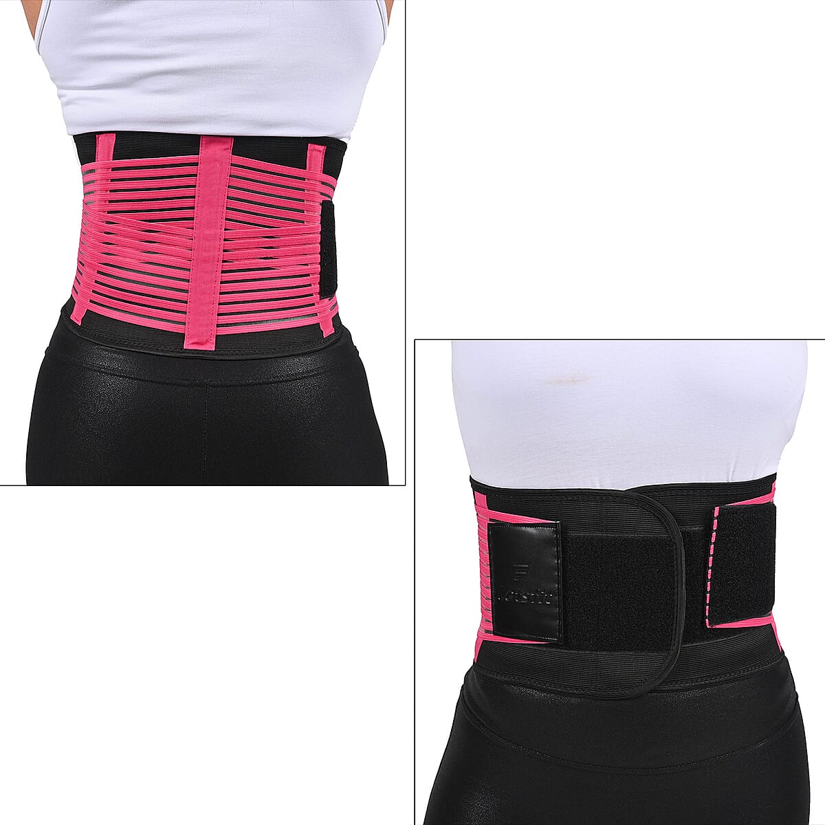 Letsfit Pink Waist Trainer Lumber Support Belt with Measuring Tape - XL image number 5
