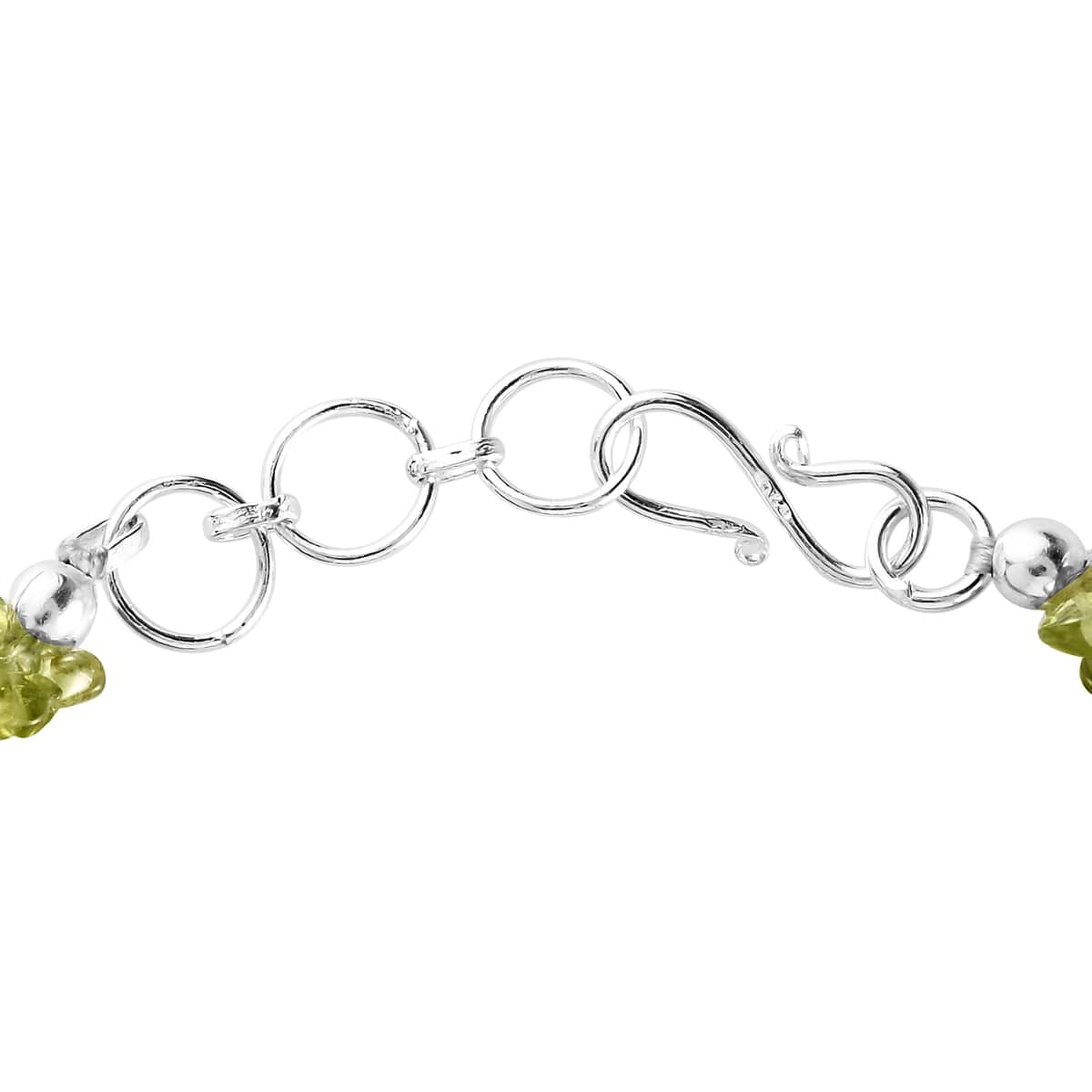 Peridot Chips Multi Row Necklace 20 Inches in Sterling Silver 324.90 ctw image number 4