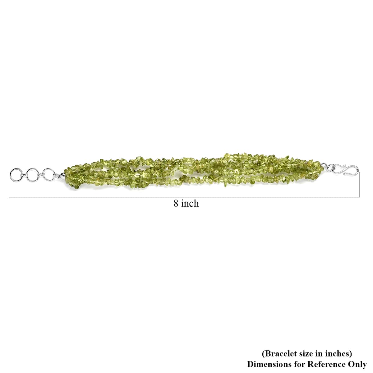 Peridot Chips Multi Row Bracelet in Sterling Silver (7.25 In) 82.90 ctw image number 4