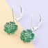 AAA Kagem Emerald Floral Earrings in Rhodium Over Sterling Silver 2.60 ctw image number 1