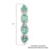 AAA Kagem Zambian Intense Green Emerald and Natural White Zircon Hoop Earrings in Rhodium Over Sterling Silver 1.60 ctw image number 4
