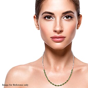 Hebei Peridot 9.50 ctw Necklace in Platinum Bond and Stainless Steel 18 Inches