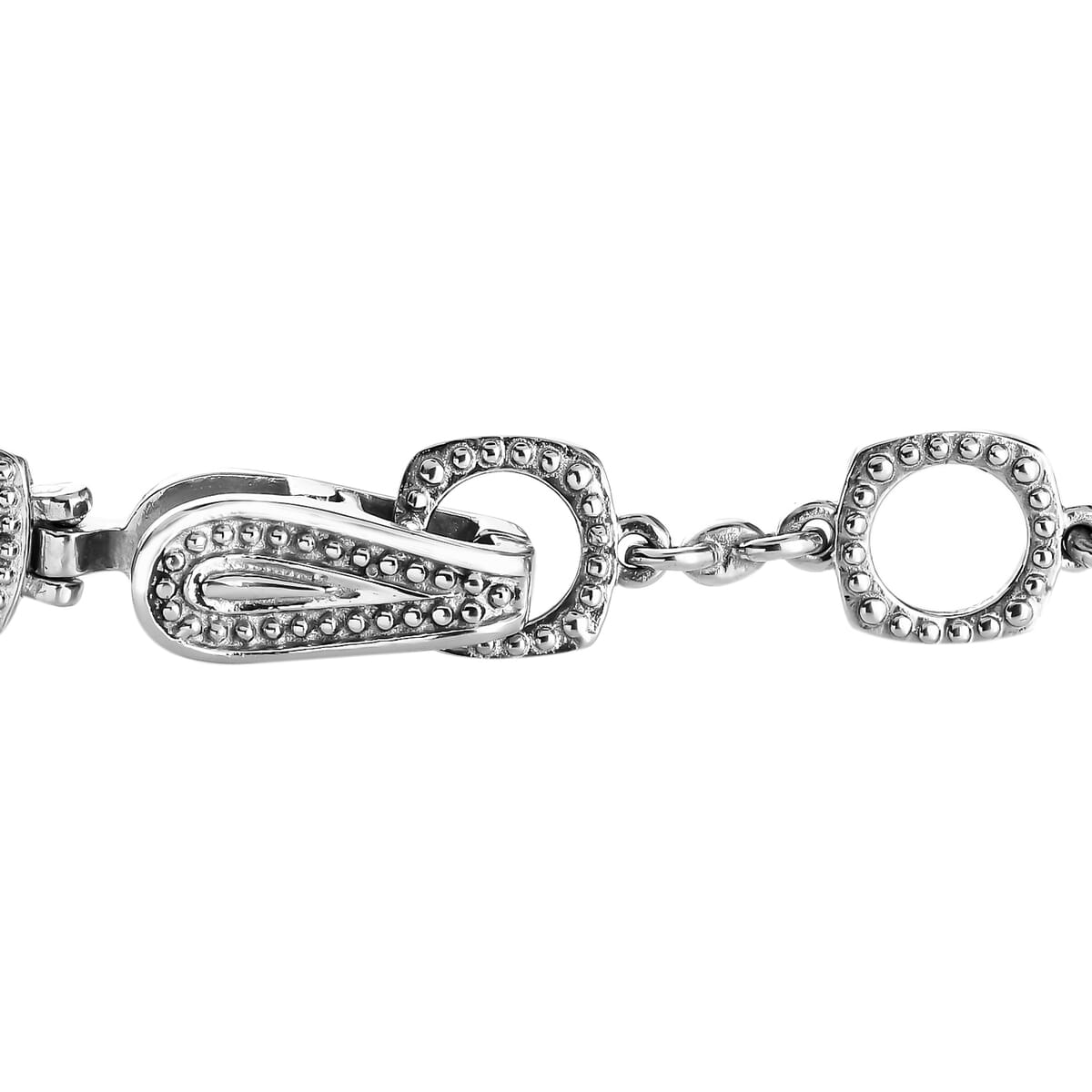 White Crystal Bracelet in Stainless Steel (7.25 In) image number 3