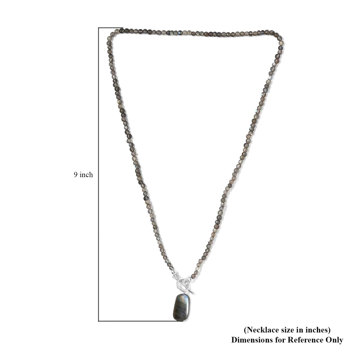 Malagasy Labradorite Beaded Necklace 20 Inches in Sterling Silver 51.30 ctw image number 5