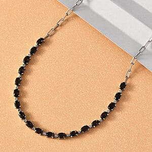 Brazilian Smoky Quartz 7.60 ctw Necklace in Platinum Bond and Stainless Steel 18 Inches 