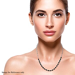 Brazilian Smoky Quartz 7.60 ctw Necklace in Platinum Bond and Stainless Steel 18 Inches 