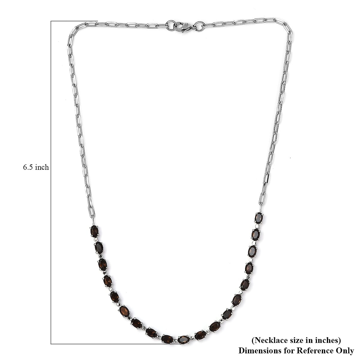 Brazilian Smoky Quartz 7.60 ctw Necklace in Platinum Bond and Stainless Steel 18 Inches  image number 4