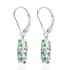 AAA Kagem Emerald and White Zircon Floral Earrings in Rhodium Over Sterling Silver 2.10 ctw image number 3