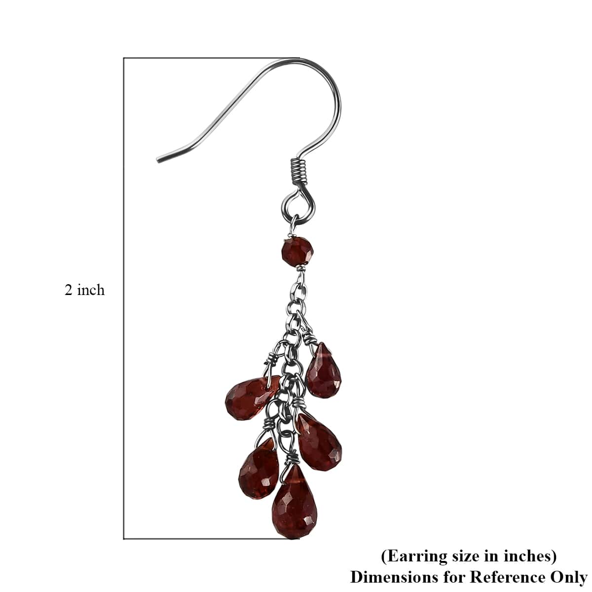 Mozambique Garnet Drop Earrings in Rhodium Over Sterling Silver 9.15 ctw image number 3