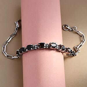 Brazilian Smoky Quartz 3.75 ctw Bracelet in Platinum Bond and Stainless Steel (7.25 In)