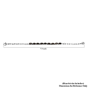 Brazilian Smoky Quartz 3.75 ctw Bracelet in Platinum Bond and Stainless Steel (7.25 In)