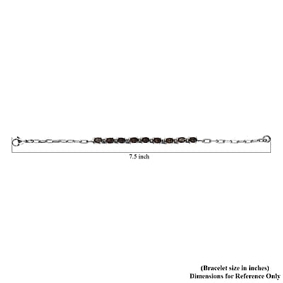 Brazilian Smoky Quartz 3.75 ctw Bracelet in Platinum Bond and Stainless Steel (7.25 In)