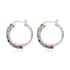 Multi Sapphire Hoop Earrings in Platinum Over Sterling Silver 7.65 ctw image number 2