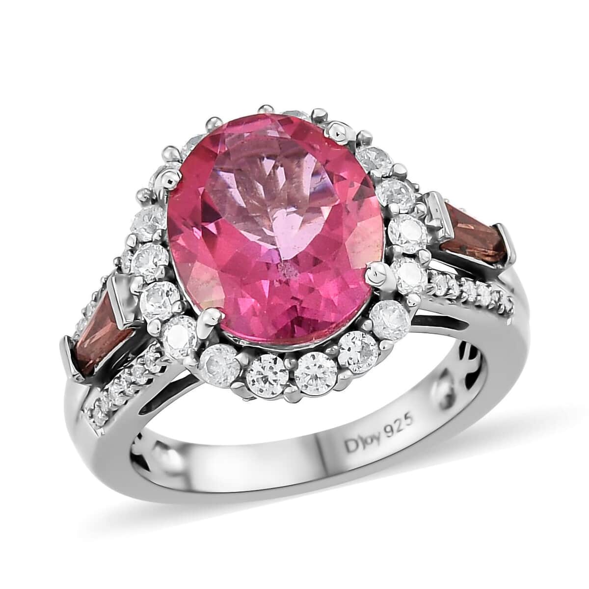 Pure Pink Mystic Topaz and Multi Gemstone Cocktail Ring in Platinum Over Sterling Silver (Size 7.0) 6.85 ctw image number 0