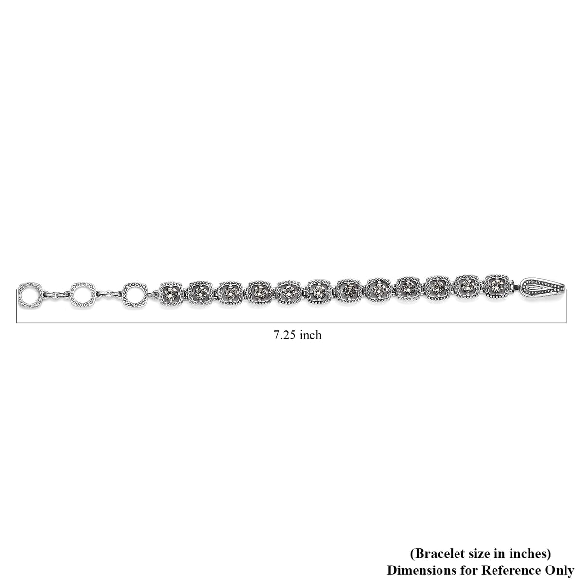Black Diamond Crystal Bracelet in Stainless Steel (7.25 In) image number 4