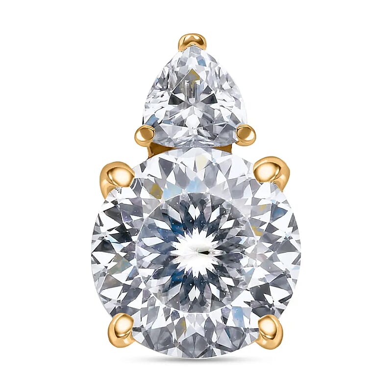 Luxoro 120 Facet Moissanite 3.90 ctw Pendant ,10K Yellow Gold Pendant ,Gold Jewelry For Her , Moissanite Jewelry