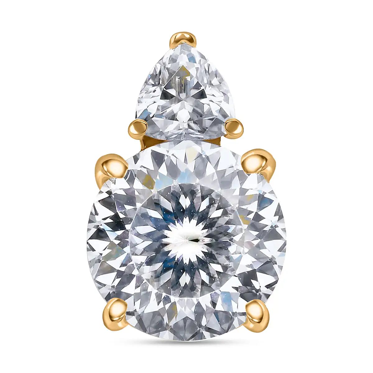 LUXORO 10K Yellow Gold 120 Facet VS-EF Moissanite Pendant 4.00 ctw image number 0