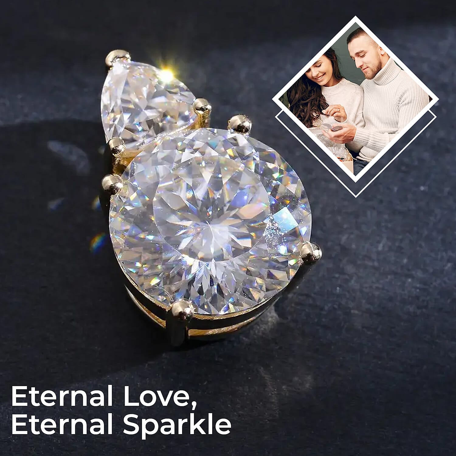 Luxoro 120 Facet Moissanite 3.90 ctw Pendant ,10K Yellow Gold Pendant ,Gold Jewelry For Her , Moissanite Jewelry