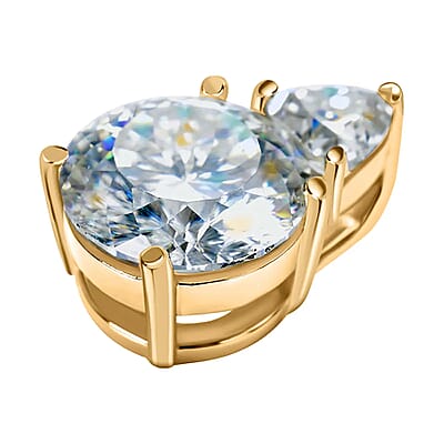 Luxoro 120 Facet Moissanite 3.90 ctw Pendant ,10K Yellow Gold Pendant ,Gold Jewelry For Her , Moissanite Jewelry