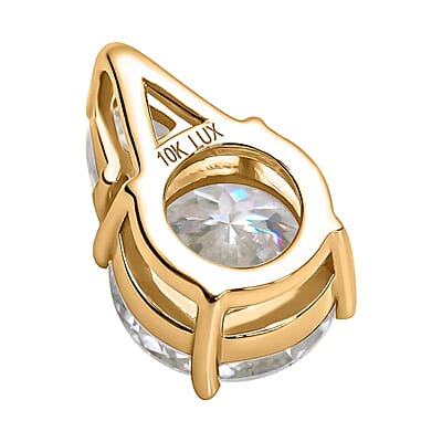 Luxoro 120 Facet Moissanite 3.90 ctw Pendant ,10K Yellow Gold Pendant ,Gold Jewelry For Her , Moissanite Jewelry