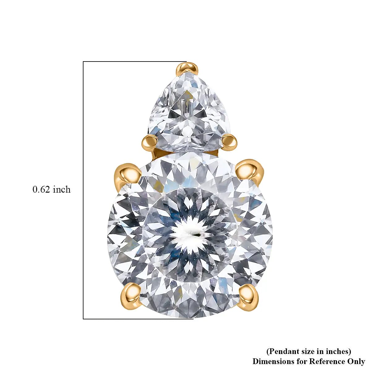 Luxoro 120 Facet Moissanite 3.90 ctw Pendant ,10K Yellow Gold Pendant ,Gold Jewelry For Her , Moissanite Jewelry