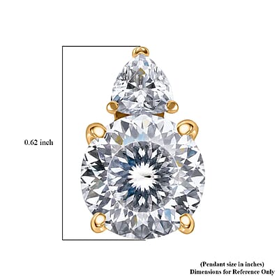 Luxoro 120 Facet Moissanite 3.90 ctw Pendant ,10K Yellow Gold Pendant ,Gold Jewelry For Her , Moissanite Jewelry