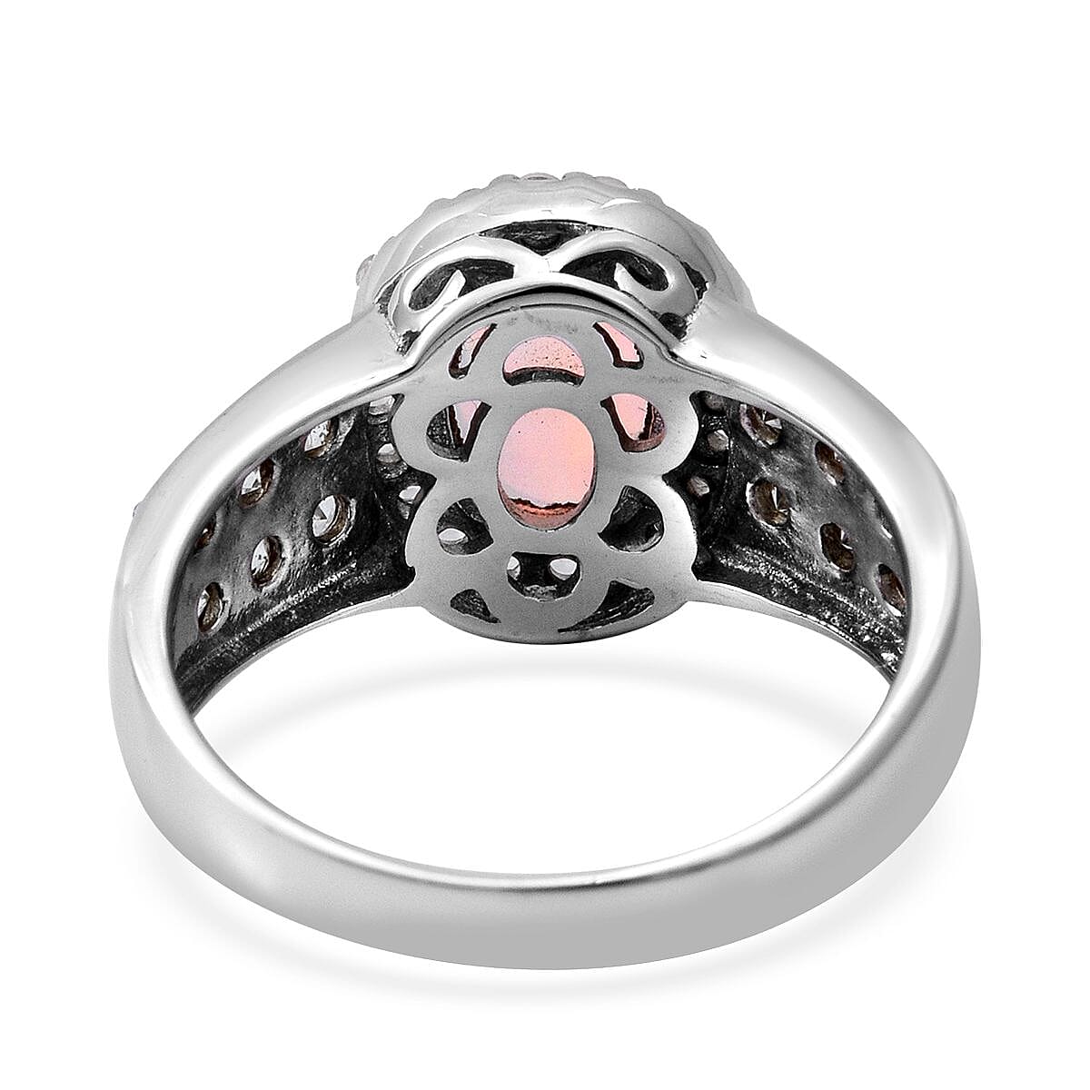 Premium Ethiopian Welo Opal, Green Sapphire and White Zircon Ring in Platinum Over Sterling Silver (Size 8.0) 2.00 ctw image number 3