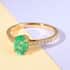 Certified & Appraised Luxoro 14K Yellow Gold AAA Ethiopian Emerald and G-H I1 Diamond Ring (Size 6.0) 1.00 ctw image number 1