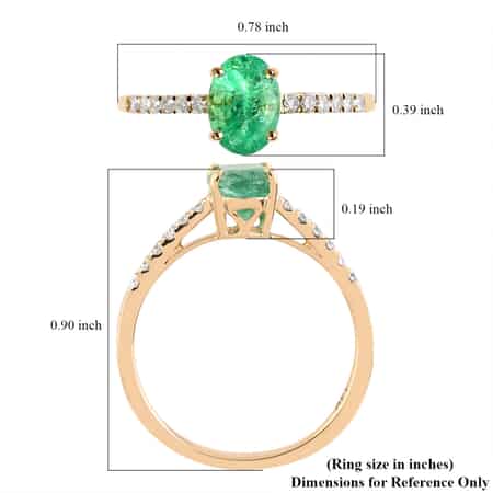Certified & Appraised Luxoro 14K Yellow Gold AAA Ethiopian Emerald and G-H I1 Diamond Ring (Size 6.0) 1.00 ctw image number 5