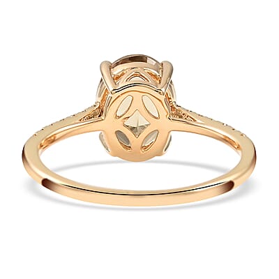 Certified Luxoro 14K Yellow Gold AAA Turkizite and G-H I1 Diamond Ring (Size 6.0) 2.15 ctw