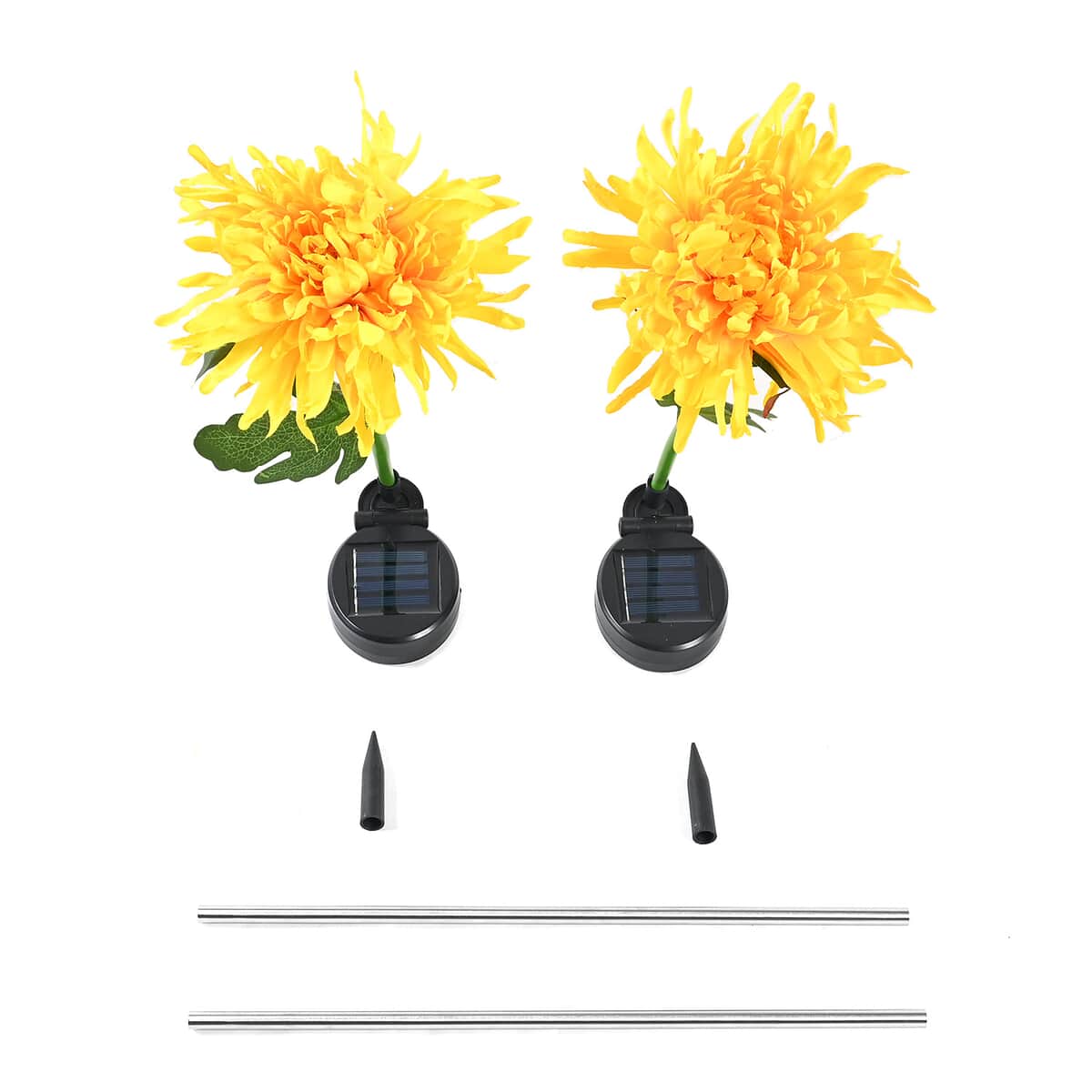 Set of 2 Solar Carnation Garden Light - Yellow image number 0