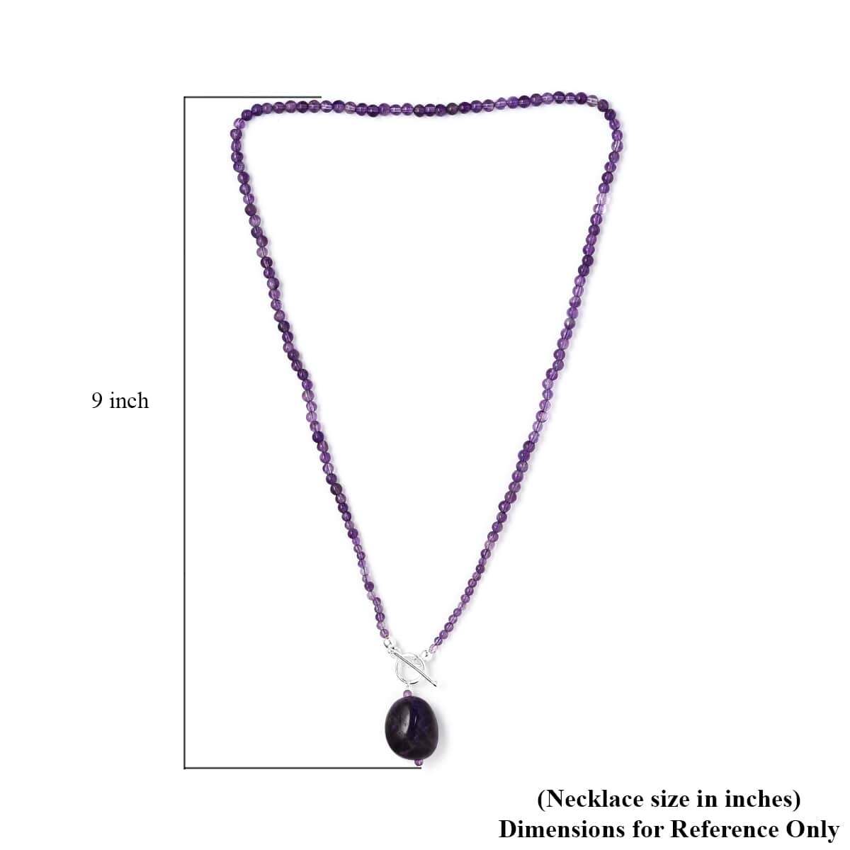 Amethyst Beaded Necklace 20 Inches in Sterling Silver 61.90 ctw image number 5
