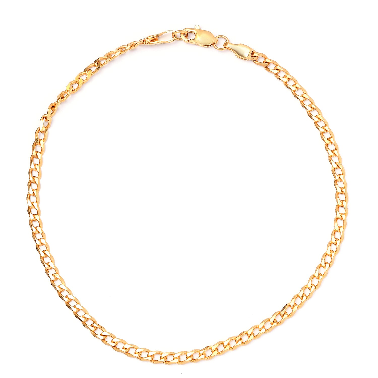 California Closeout 10K Yellow Gold 3mm Curb Bracelet (7.00 In) 1.60 Grams