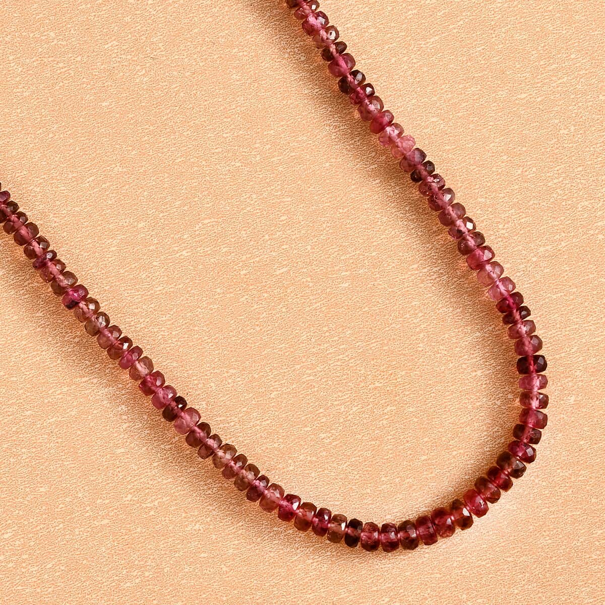 Luxoro 10K Yellow Gold Ouro Fino Rubellite Beaded Necklace 18 Inches 43.00 ctw image number 1