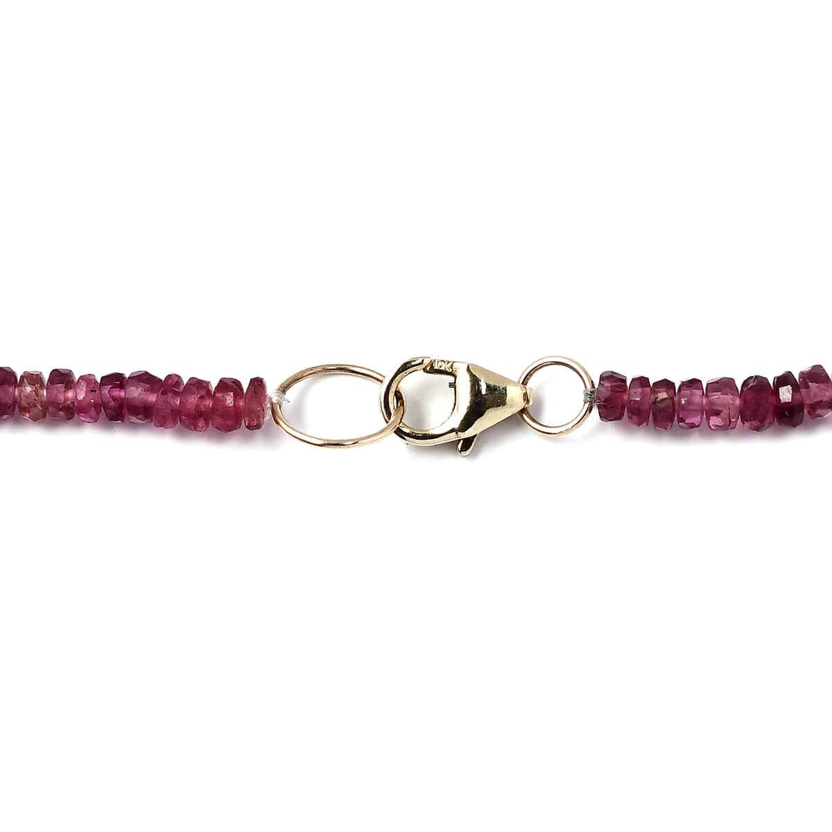 Luxoro 10K Yellow Gold Ouro Fino Rubellite Beaded Necklace 18 Inches 43.00 ctw image number 4