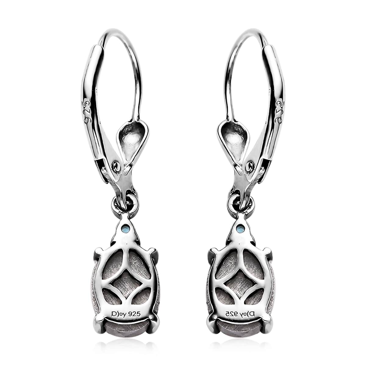 Marvelous Meteorite and Malgache Neon Apatite Lever Back Earrings in Platinum Over Sterling Silver 0.10 ctw image number 3
